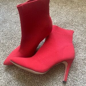 MIA Red Ankle Booties with Stiletto Heel